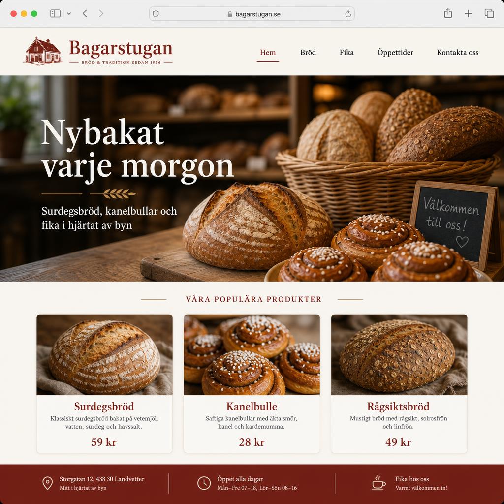 Webbplats för Bagarstugan